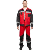Костюм рабочий летний мужской л21-КБР с СОП красный/черный (размер 48-50, рост 170-176 см)
