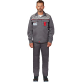 Костюм рабочий летний мужской л10-КБР темно-серый/светло-серый (размер 52-54, рост 170-176 см)