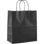 Крафт-пакет бумажный чёрный с кручёными ручками 24x14x28 см 80 г/кв.м  био (300 штук в упаковке)