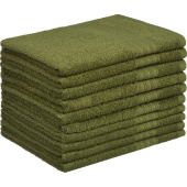 Полотенце махровое Luscan 50х90 см 400 г/кв.м оливковое 10 штук в  упаковке