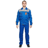 Костюм рабочий летний мужской л10-КБР васильковый/серый (размер 60-62, рост 170-176 см)