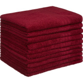 Полотенце махровое Luscan 50х90 см 400 г/кв.м бордовое 10 штук в  упаковке