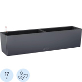 Кашпо с автополивом Lechuza Balconera Color 80 17 л с внутренней  вставкой 12 л серое (79x19x19 см)