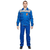 Костюм рабочий летний мужской л10-КБР васильковый/серый (размер 64-66, рост 182-188 см)