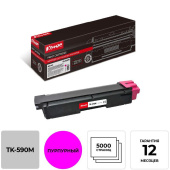 Картридж лазерный Комус TK-590M 1T02KVBNL0 для Kyocera пурпурный  совместимый