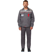 Костюм рабочий летний мужской л10-КБР темно-серый/светло-серый (размер 48-50, рост 182-188 см)