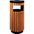 Урна-пепельница уличная Wood 40 л хромированная сталь (100x43x43 см)