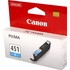 Картридж струйный Canon CLI-451C 6524B001 голубой оригинальный