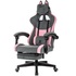 Кресло игровое KITTY/F серое/розовое(велюр, пластик)
