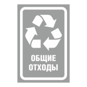 Наклейка на емкость для раздельного сбора мусора Дизайн №2 20x30 см (прямоугольная, 4 штуки в упаковке)