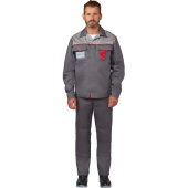 Костюм рабочий летний мужской л10-КБР темно-серый/светло-серый (размер 60-62, рост 170-176 см)