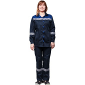 Костюм рабочий летний женский л20-КБР с СОП синий/васильковый (размер 44-46, рост 170-176 см)