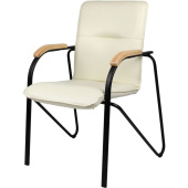 Конференц-кресло Easy Chair Samba Black бежевый/бук (экокожа,  металл  черный)