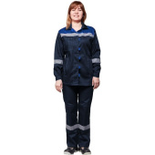 Костюм рабочий летний женский л20-КБР с СОП синий/васильковый (размер 60-62, рост 170-176 см)