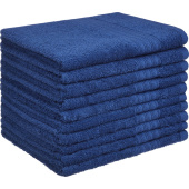 Полотенце махровое Luscan 50х90 см 400 г/кв.м темно-синее 10 штук в  упаковке