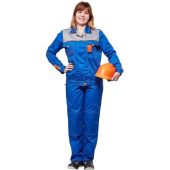 Костюм рабочий летний женский л10-КБР васильковый/серый/оранжевый (размер 48-50, рост 170-176 см)