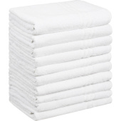 Полотенце махровое Luscan 70х130 см 380 г/кв.м белое 10 штук в упаковке