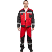 Костюм рабочий летний мужской л21-КБР с СОП красный/черный (размер 60-62, рост 182-188 см)