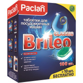 Таблетки для посудомоечных машин Paclan Brileo Classic (промоупаковка, 100+10 штук)