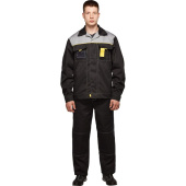 Костюм рабочий летний мужской л10-КБР черный/серый (размер 48-50, рост 170-176 см)
