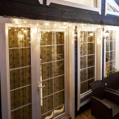 Электрогирлянда светодиодная уличная Neon-Night Айсикл бахрома теплый белый свет мигающий 152 светодиода (5х0.7 м)