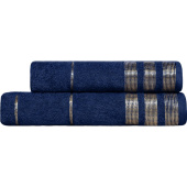 Набор полотенец махровых Версаль 2 штуки 50х80/70х130 см 410 г/кв.м синие