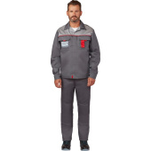 Костюм рабочий летний мужской л10-КБР темно-серый/светло-серый (размер 48-50, рост 170-176 см)