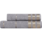 Набор полотенец махровых Версаль 2 штуки 50х80/70х130 см 410 г/кв.м серые