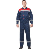 Костюм рабочий летний мужской л20-КБР с СОП синий/красный (размер 48-50, рост 194-200 см)