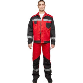 Костюм рабочий летний мужской л21-КБР с СОП красный/черный (размер 64-66, рост 170-176 см)