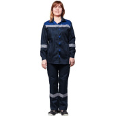 Костюм рабочий летний женский л20-КБР с СОП синий/васильковый (размер 40-42, рост 170-176 см)