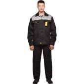 Костюм рабочий летний мужской л10-КБР черный/серый (размер 44-46, рост 182-188 см)