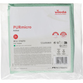 Салфетки хозяйственные Vileda Professional ПУРмикро Актив микрофибра 38x35 см 260 г/кв.м зеленые (5 штук в упаковке)