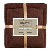 Набор полотенец махровых НВ Смарт 2 штуки 35x75/70x140 см 300 г/кв.м коричневые