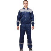 Костюм рабочий летний мужской л20-КБР с СОП синий/серый (размер 88-92  (44-46), рост 170-176)