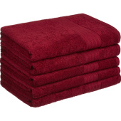 Полотенце махровое Luscan 70х140 см 400 г/кв.м бордовое 5 штук в  упаковке