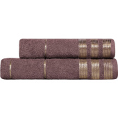 Набор полотенец махровых Версаль 2 штуки 50х80/70х130 см 410 г/кв.м коричневые