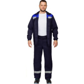 Костюм рабочий летний мужской л16-КБР с СОП синий/васильковый (размер 56-58, рост 182-188 см)