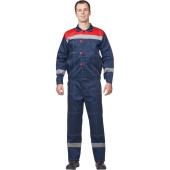 Костюм рабочий летний мужской л20-КБР с СОП синий/красный (размер 40-42,  рост 158-164)