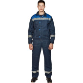 Костюм рабочий летний мужской л20-КБР с СОП синий/васильковый (размер 44-46, рост 182-188 см)