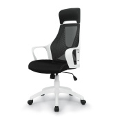 Кресло для руководителя Easy Chair 578 TC чёрное (сетка/ткань, белый  пластик)