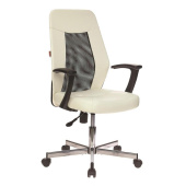 Кресло офисное Easy Chair 225 DSL PTW бежевое/чёрное (экокожа/сетка,  металл)