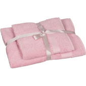 Набор полотенец махровых Luscan 2 штуки 50x90/70x140 см 450 г/кв.м  розовые
