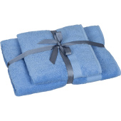 Набор полотенец махровых Luscan 2 штуки 50x90/70x140 см 450 г/кв.м  голубые