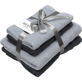 Набор полотенец махровых Памир 4 штуки 50x80 см - 2 штуки/70x130 см - 2 штуки 380 г/кв.м серые