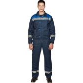 Костюм рабочий летний мужской л20-КБР с СОП синий/васильковый (размер 48-50, рост 170-176 см)