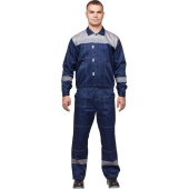 Костюм рабочий летний мужской л20-КБР с СОП синий/серый (размер 88-92  (44-46), рост 182-188)
