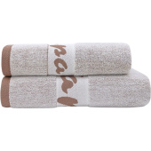 Набор полотенец махровых Капибара 2 штуки 50х80/70х130 см 450 г/кв.м  коричневые