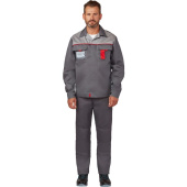 Костюм рабочий летний мужской л10-КБР темно-серый/светло-серый (размер 60-62, рост 182-188 см)