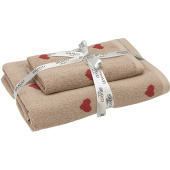 Набор полотенец махровых Амур 2 штуки 40х70/70х130 см 450 г/кв.м бежевые